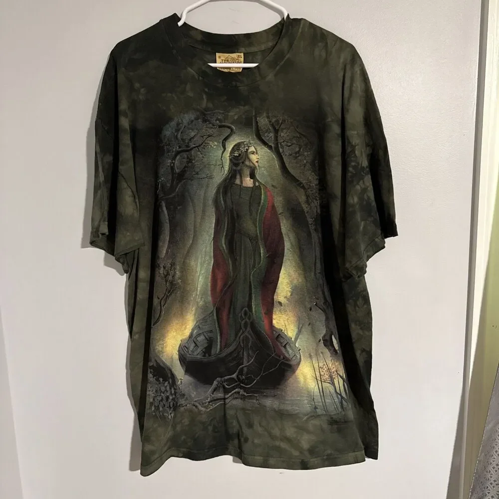 VTG The Mountain Shirt Lady Avalon Celtic Fantasy Forest Elf 2003 Rare Size XL - Picture 1 of 3